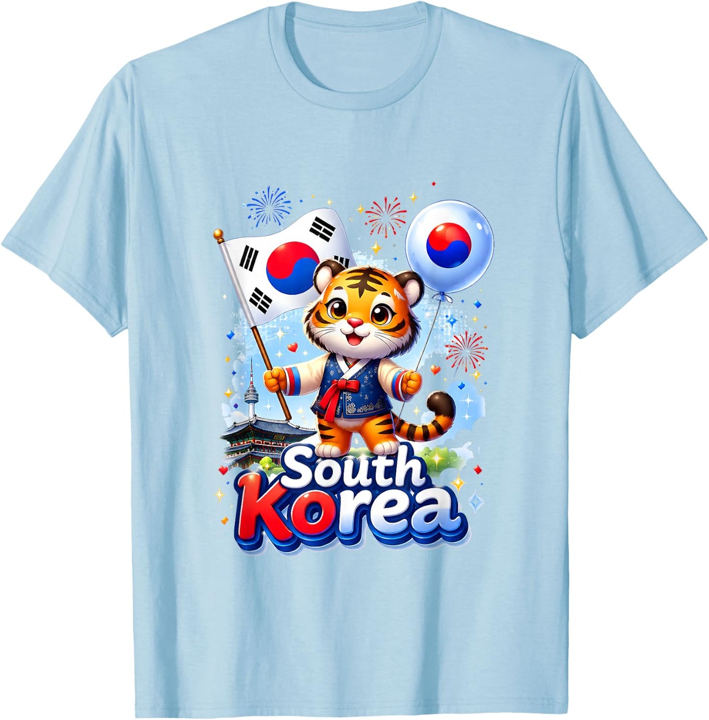 South Korea Korea Flag /Women/Youth/Kid T-Shirt - T-Shirt | Light Blue