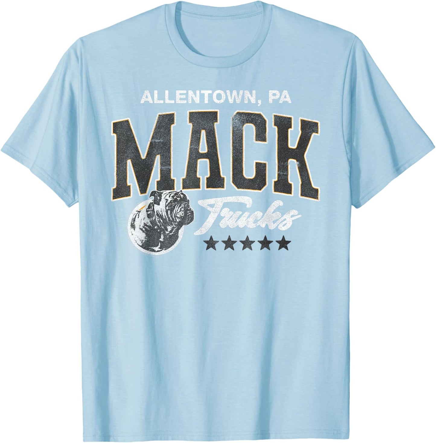 Mack Trucks Allentown, PA Athletic Logo with Stars Trucker T-Shirt - T-Shirt | Light Blue