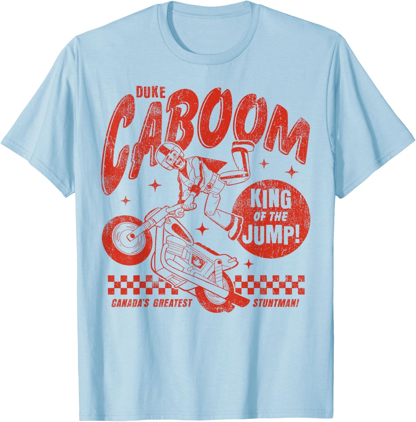 Disney Pixar Toy Story 4 Duke Caboom Outline Sketch T-Shirt - T-Shirt | Light Blue