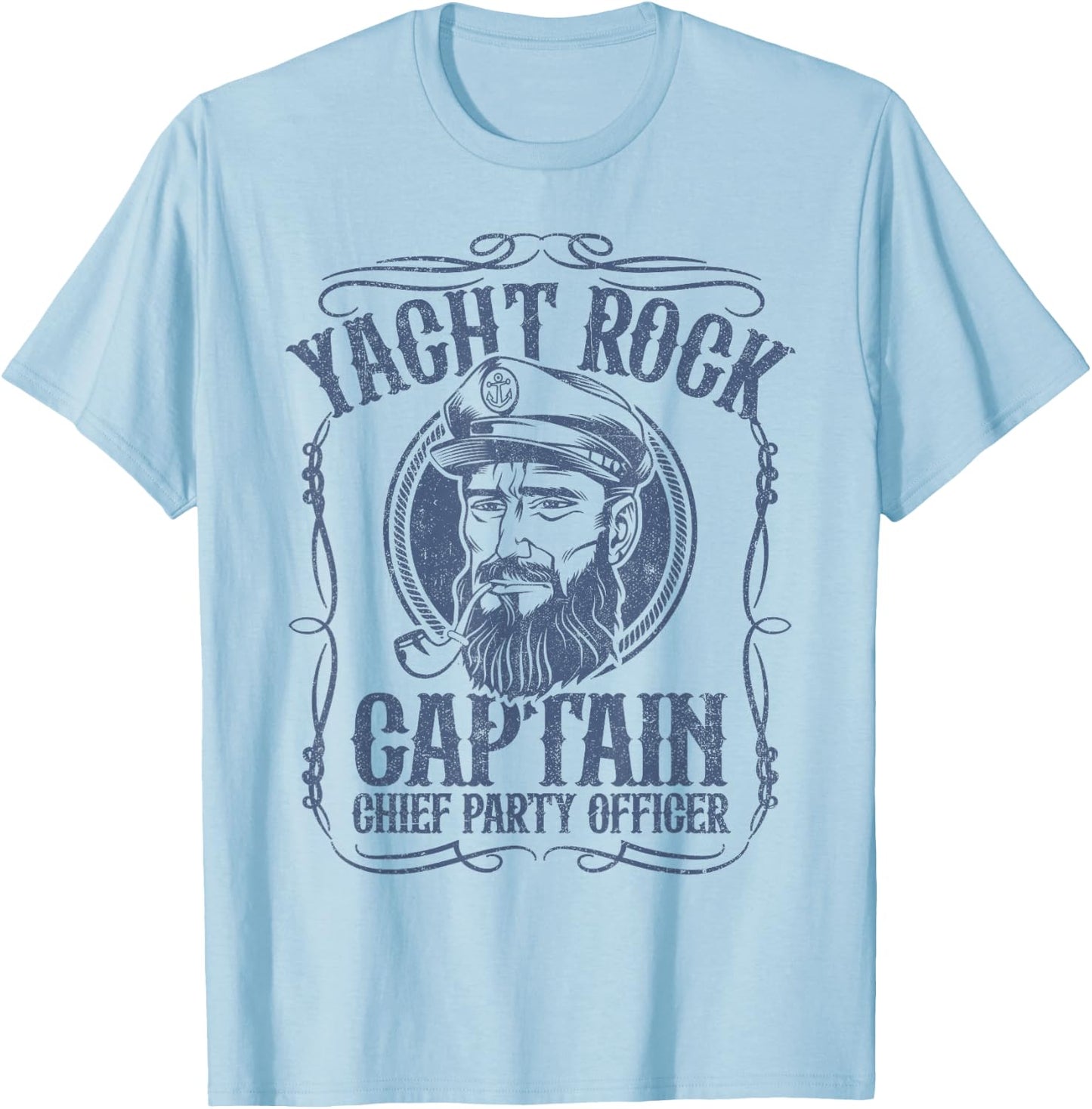 Funny Yacht Rock Captain Pontoon Boat Party Music Boating T-Shirt - T-Shirt | Light Blue