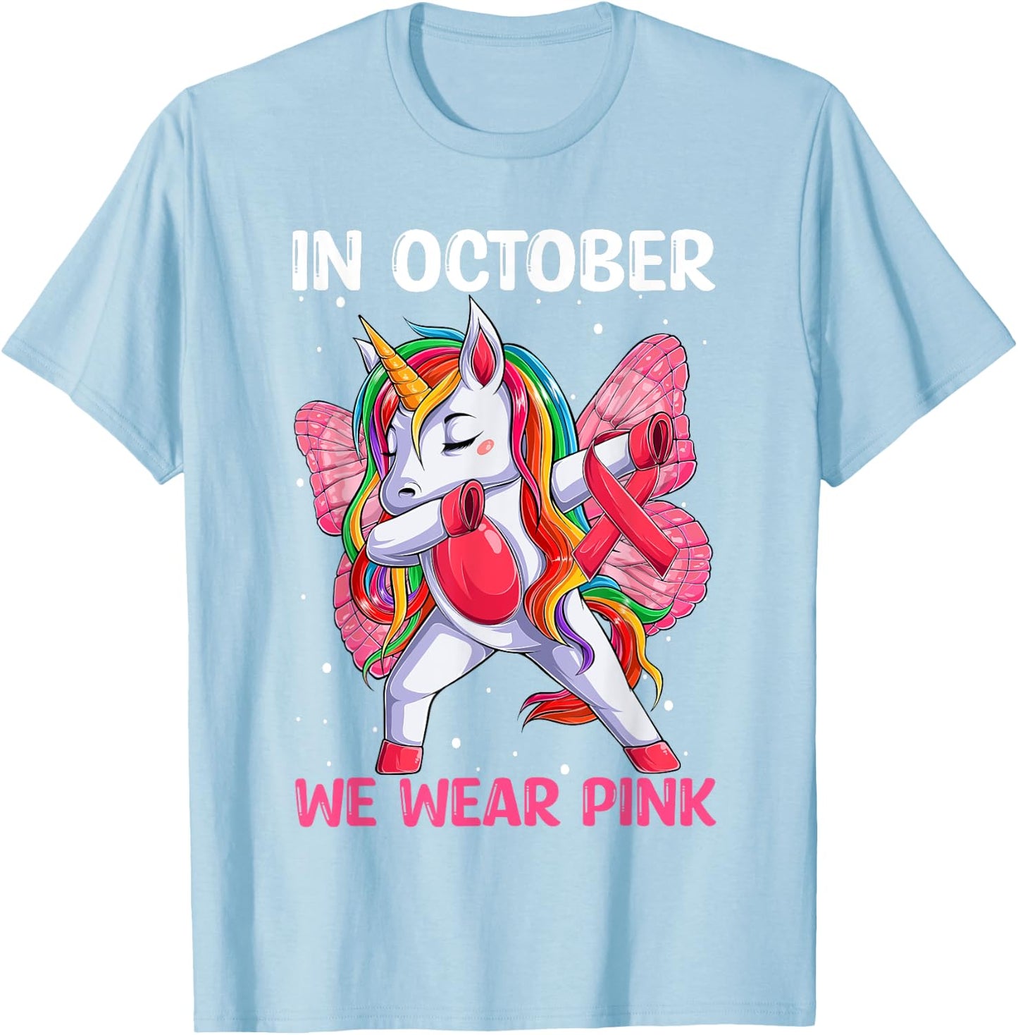 Girls Breast Cancer Awareness for Toddlers Kids T-Shirt - T-Shirt | Light Blue