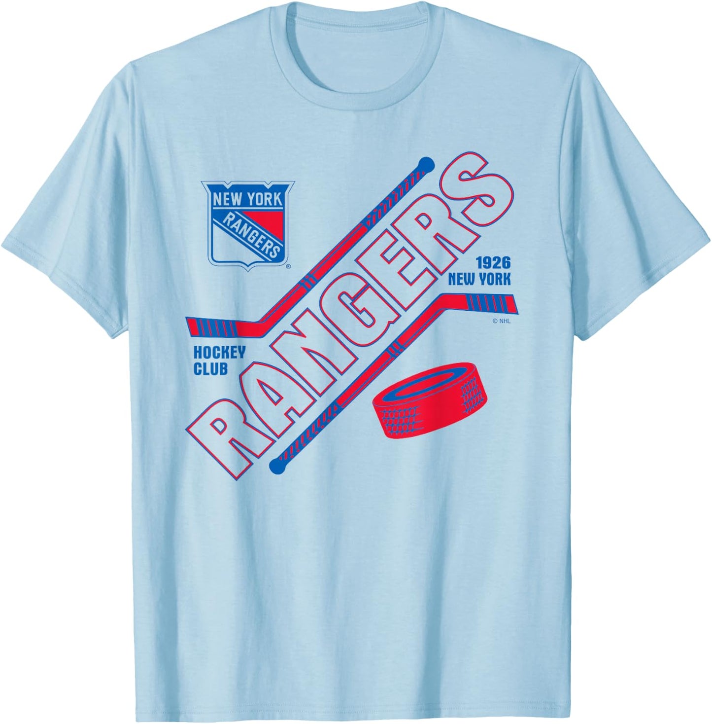 New York Rangers Force White Officially Licensed T-Shirt - T-Shirt | Light Blue