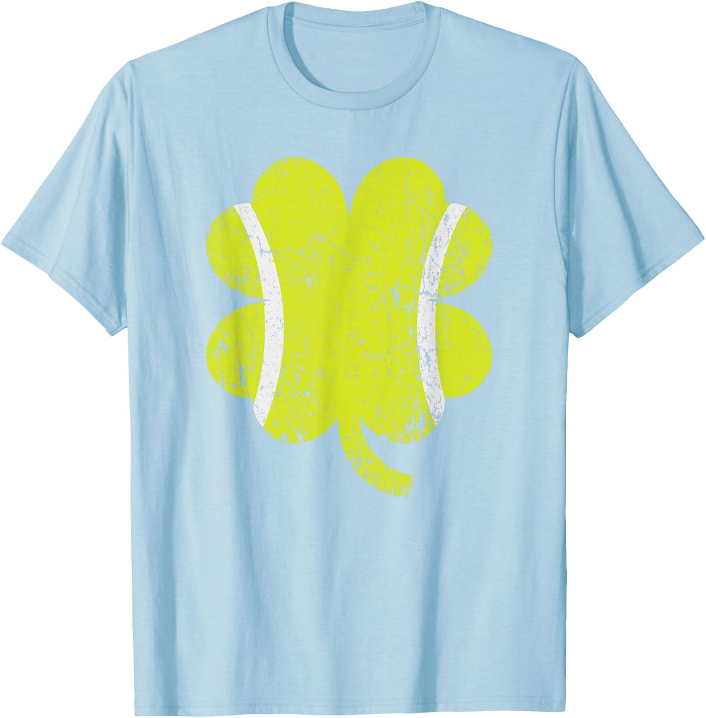 Tennis Shamrock Four Leaf Clover St Patricks Day T-Shirt - T-Shirt | Light Blue