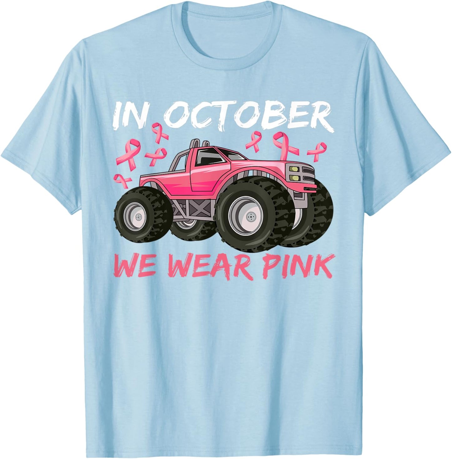 Boys Breast Cancer Shirt, Breast Cancer Shirts for Kids T-Shirt - T-Shirt | Light Blue