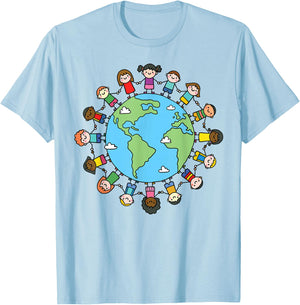 Earth Day 2026 Boys Girls Environment Nature Planet Teacher T-Shirt - T-Shirt | Light Blue