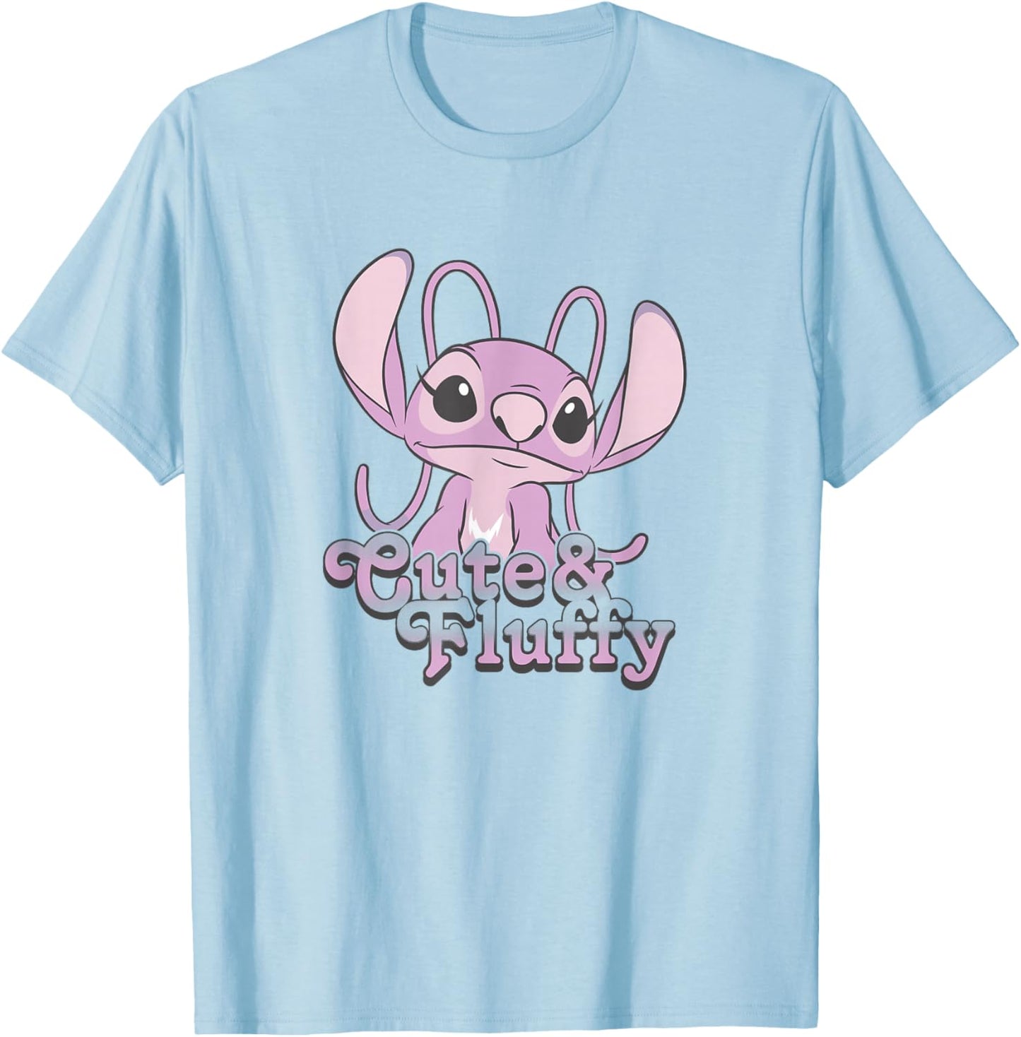 Disney Lilo & Stitch Valentine's Day Angel Cute & Fluffy T-Shirt - T-Shirt | Light Blue