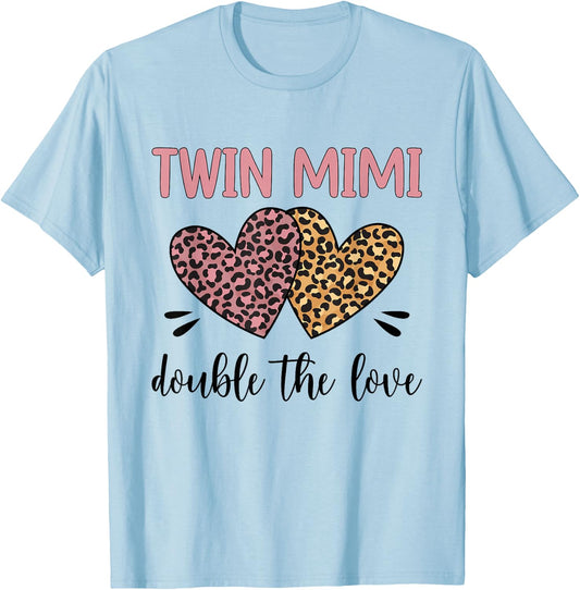 Twin Mimi Double The Love Mimi Of Twins T-Shirt - T-Shirt | Light Blue