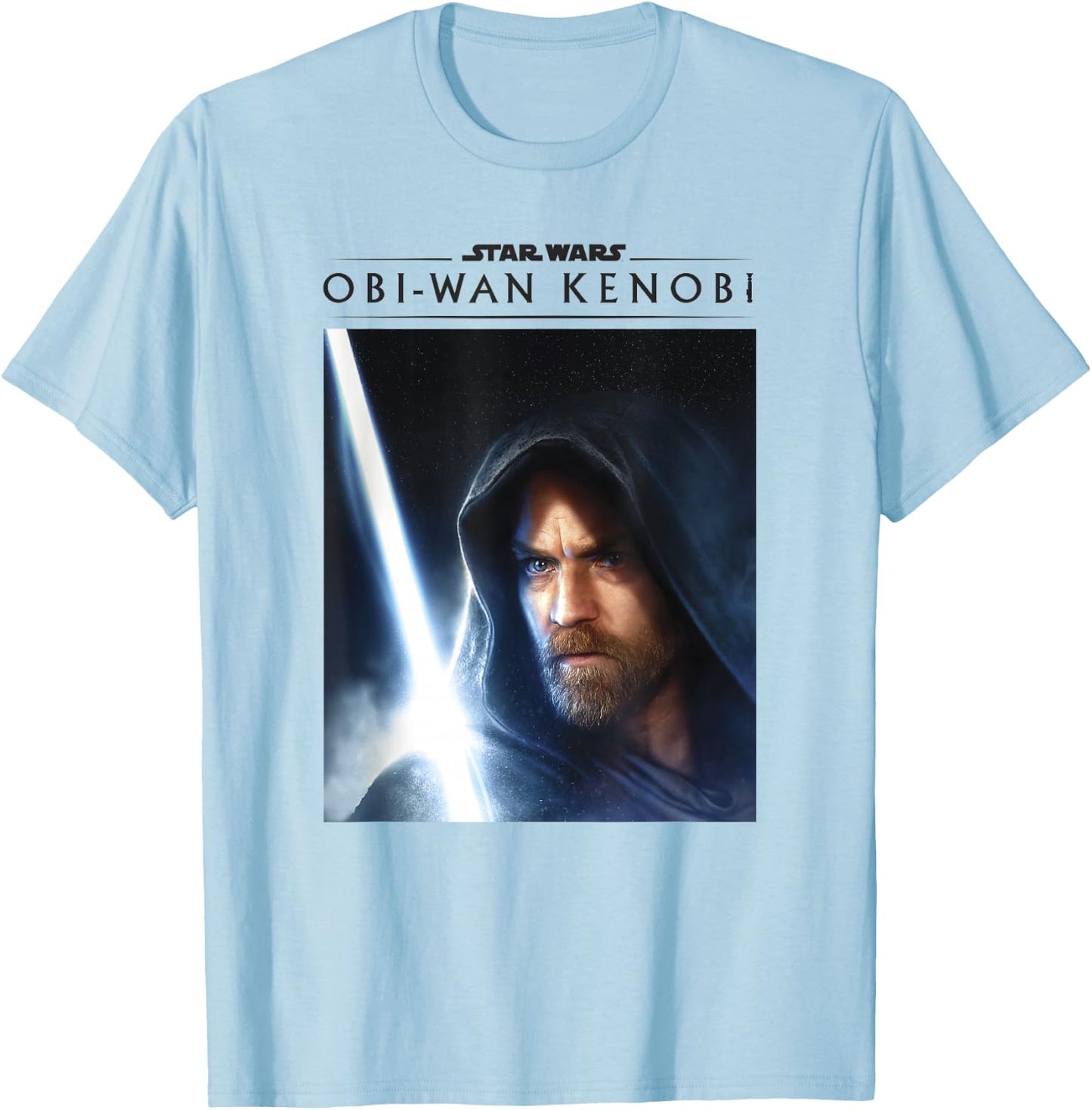 Star Wars: Obi-Wan Kenobi Big Face Lightsaber Poster T-Shirt - T-Shirt | Light Blue