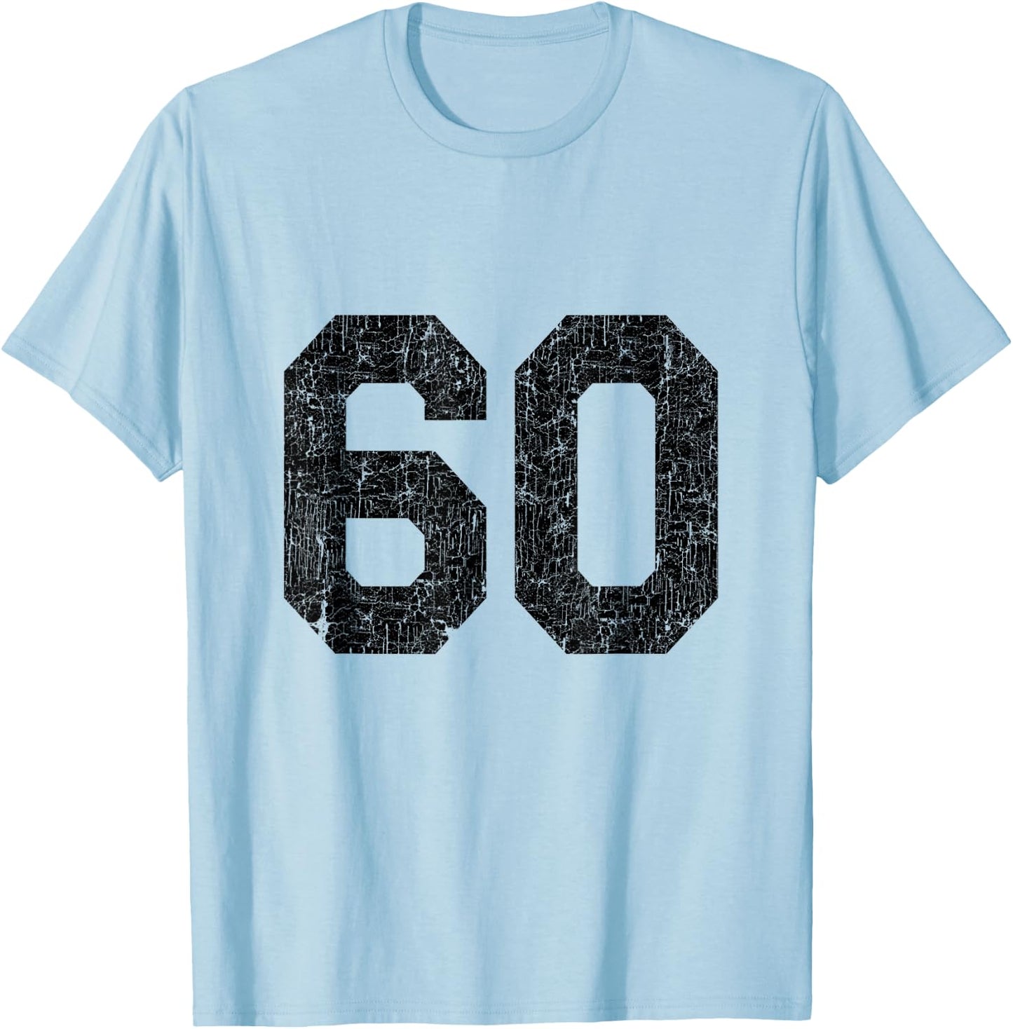 #60 Jersey Uniform Varsity Sports Number, 60th Birthday T-Shirt - T-Shirt | Light Blue