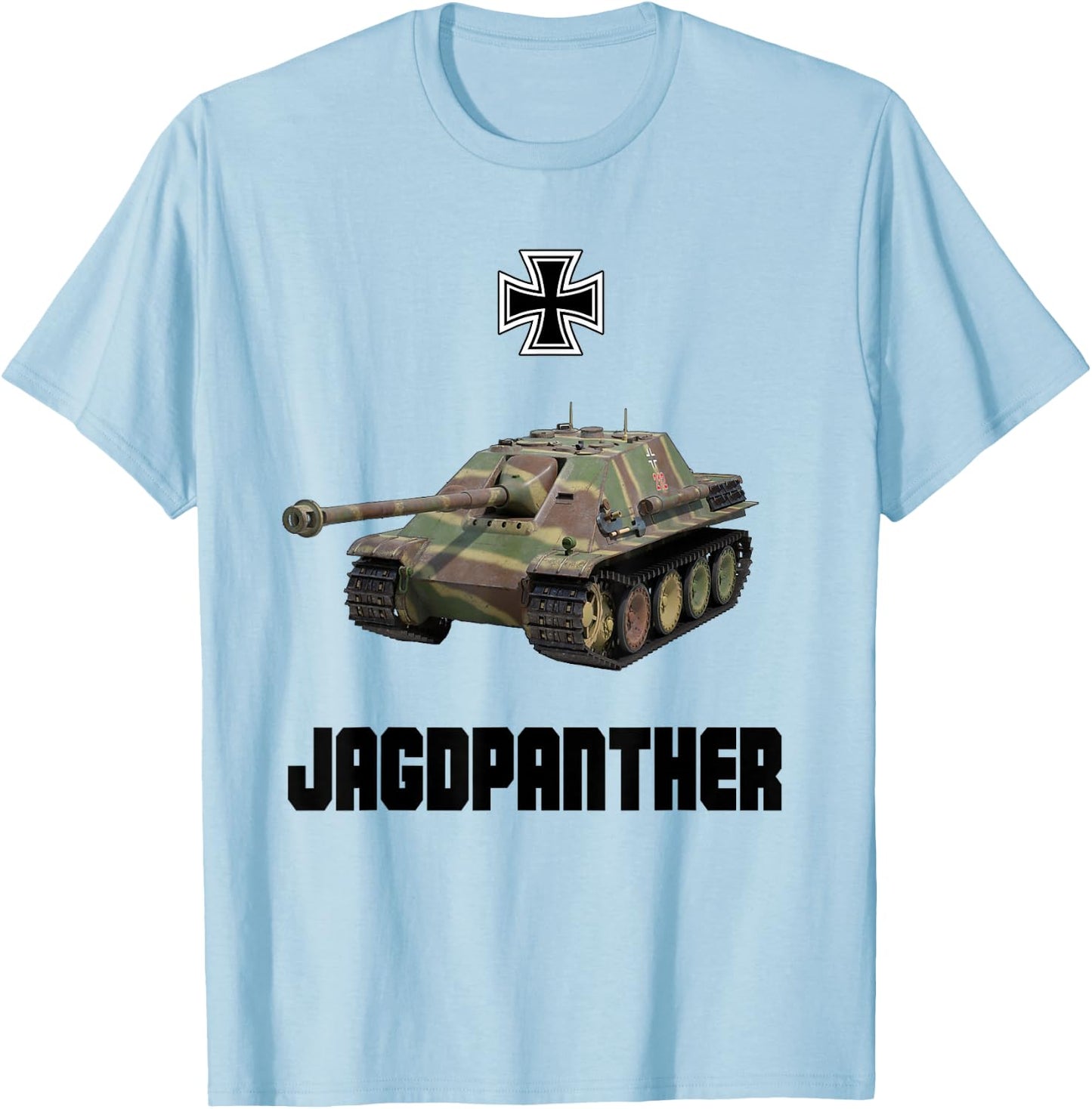 Jagdpanther German Tank Destroyer WW2 Military Vehicle T-Shirt - T-Shirt | Light Blue