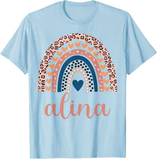 Alina Alina Name Birthday Shirt Gift T-Shirt - T-Shirt | Light Blue