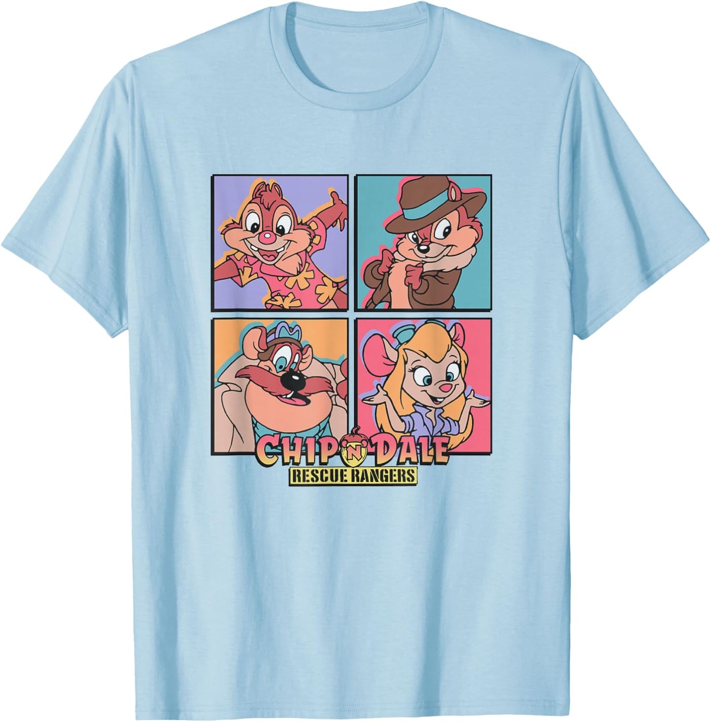 Disney Chip 'n' Dale Rescue Rangers Characters Panels T-Shirt - T-Shirt | Light Blue