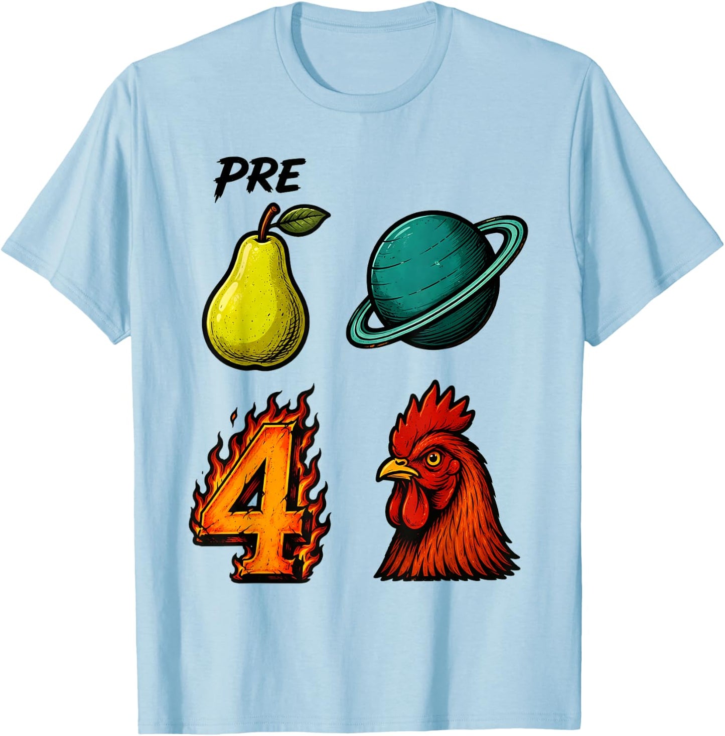 Prepare Uranus for Rooster Clever Adult Humor Design T-Shirt - T-Shirt | Light Blue