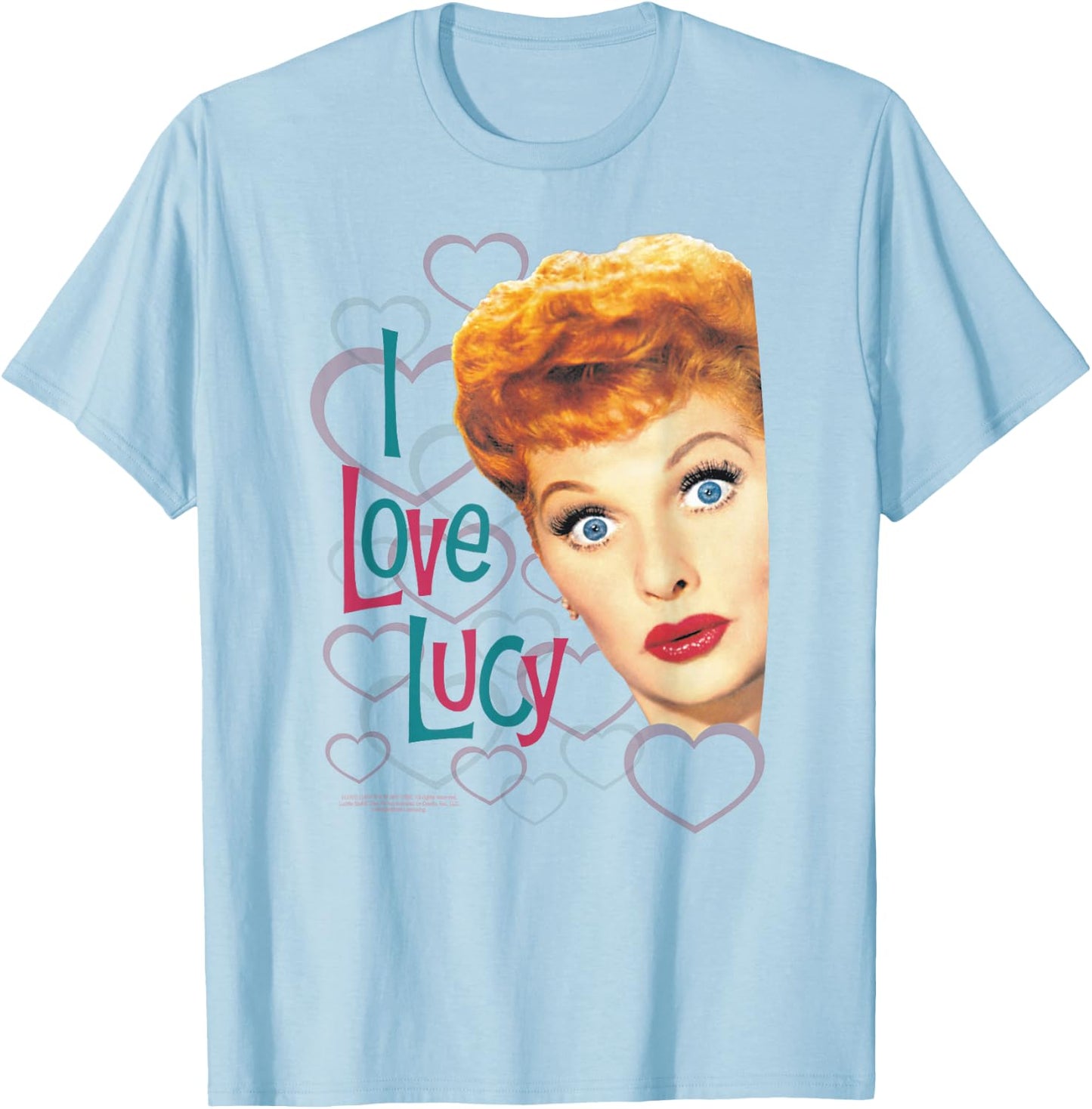 I Love Lucy Hollywood Open Hearts T-Shirt - T-Shirt | Light Blue