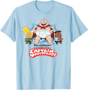 Captain Underpants The First Epic Movie Captain Pose T-Shirt - T-Shirt | Light Blue