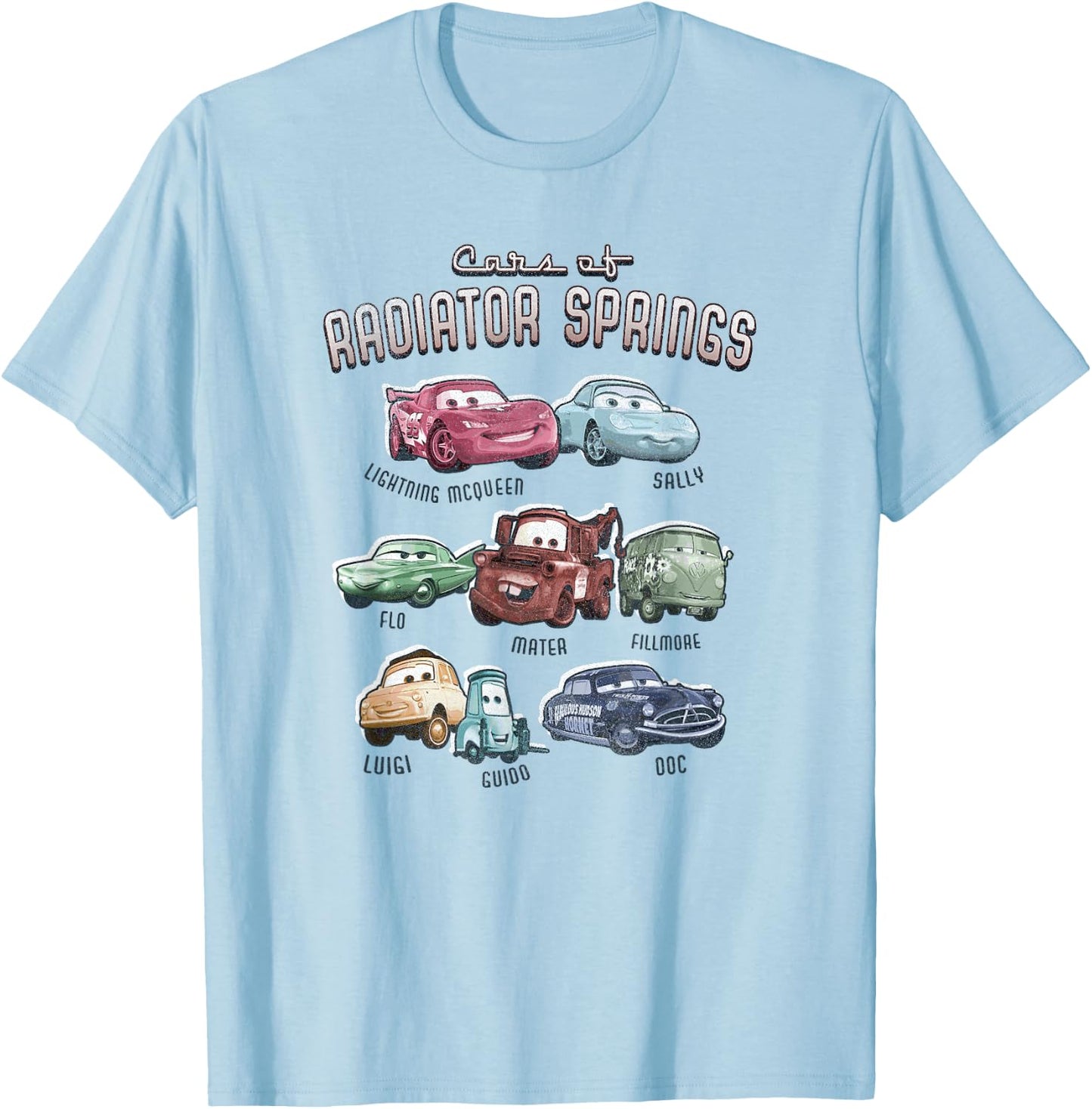 Disney Pixar Cars Cast of Radiator Springs Small T-Shirt - T-Shirt | Light Blue