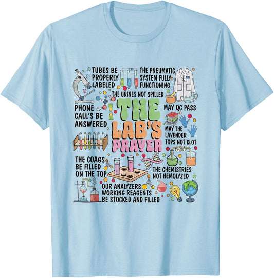 Lab's Prayer Lab Week 2025 Laboratory Tech Lab Scientist T-Shirt - T-Shirt | Light Blue
