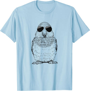 Quaker Parrot Bird with Sunglasses -Adults, Kids T-Shirt - T-Shirt | Light Blue