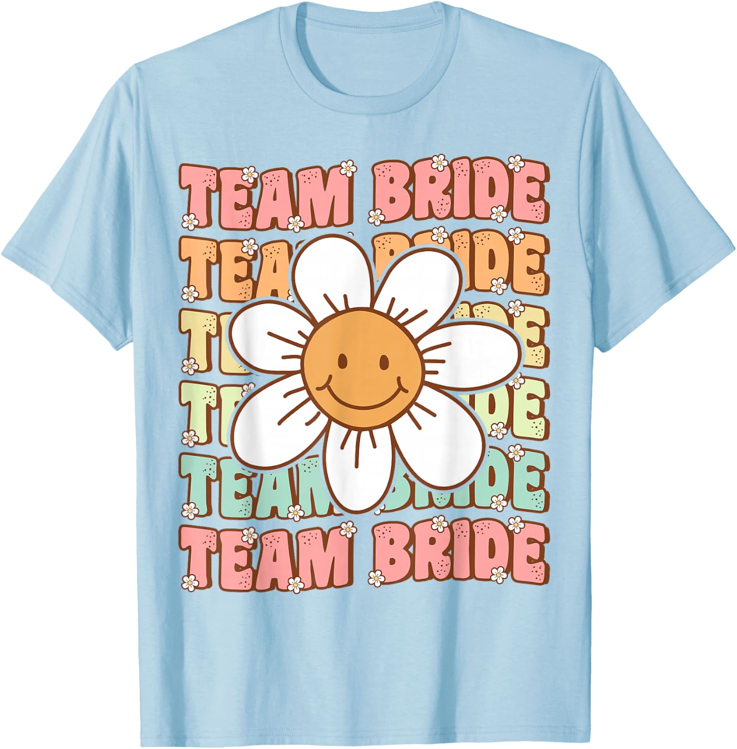 Groovy Team Bride Bridesmaid Bachelorette Party Wedding T-Shirt - T-Shirt | Light Blue