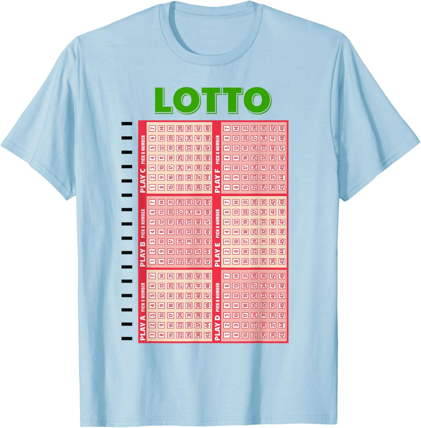 Lottery Lotto Ticket Party Halloween Costume Cosplay Winner T-Shirt - T-Shirt | Light Blue