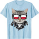 Cat Poland Flag Sunglasses - Cool Polish Cat T-Shirt - T-Shirt | Light Blue