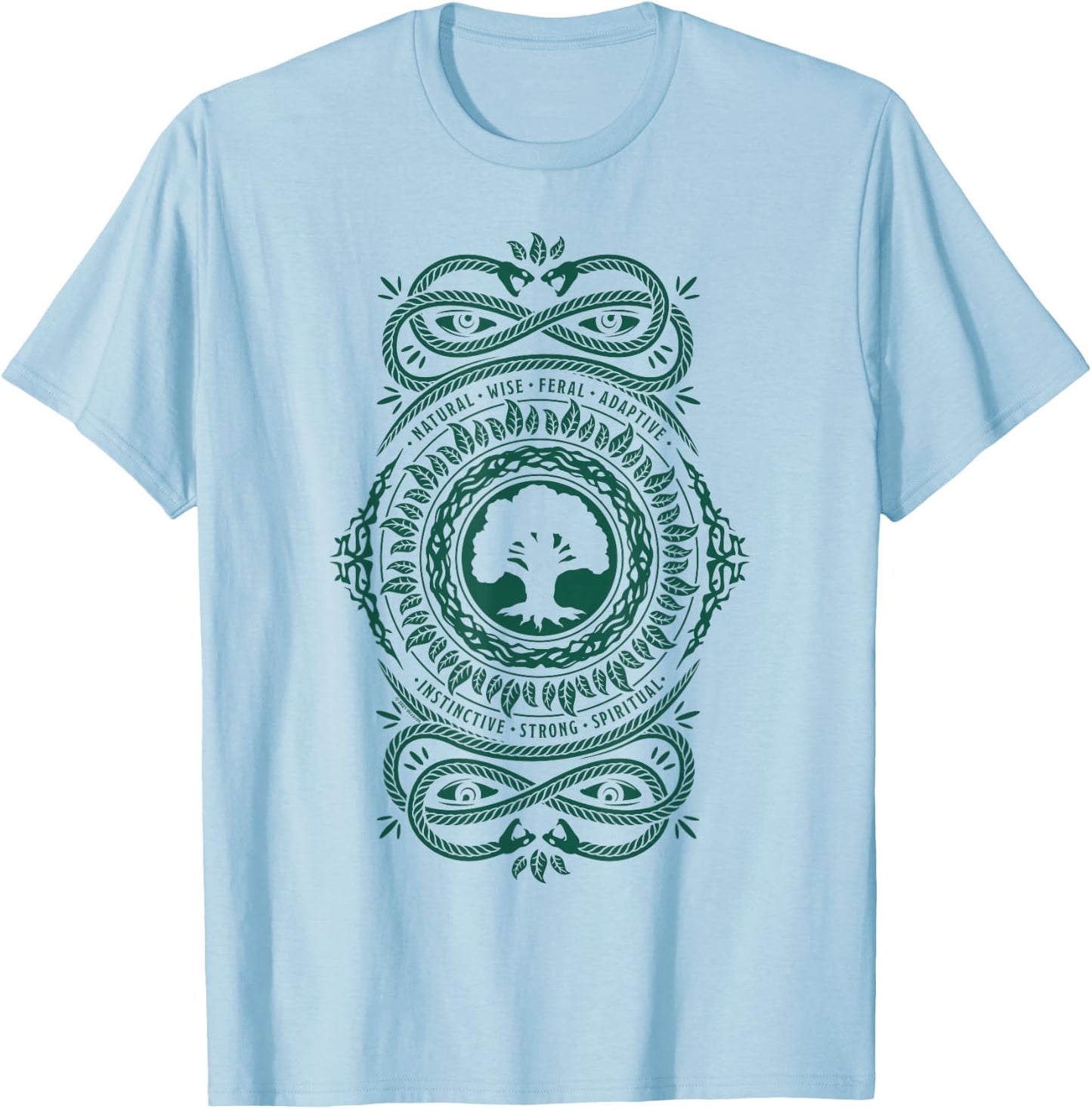 Magic: The Gathering Green Forest Mana T-Shirt - T-Shirt | Light Blue