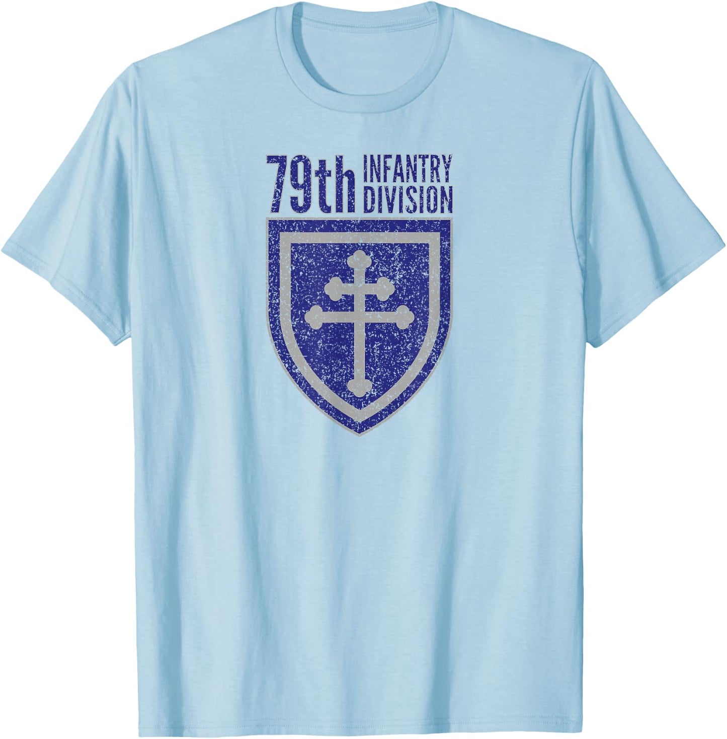 79th INFANTRY DIVISION ARMY CROSS OF LORRAINE T-Shirt - T-Shirt | Light Blue