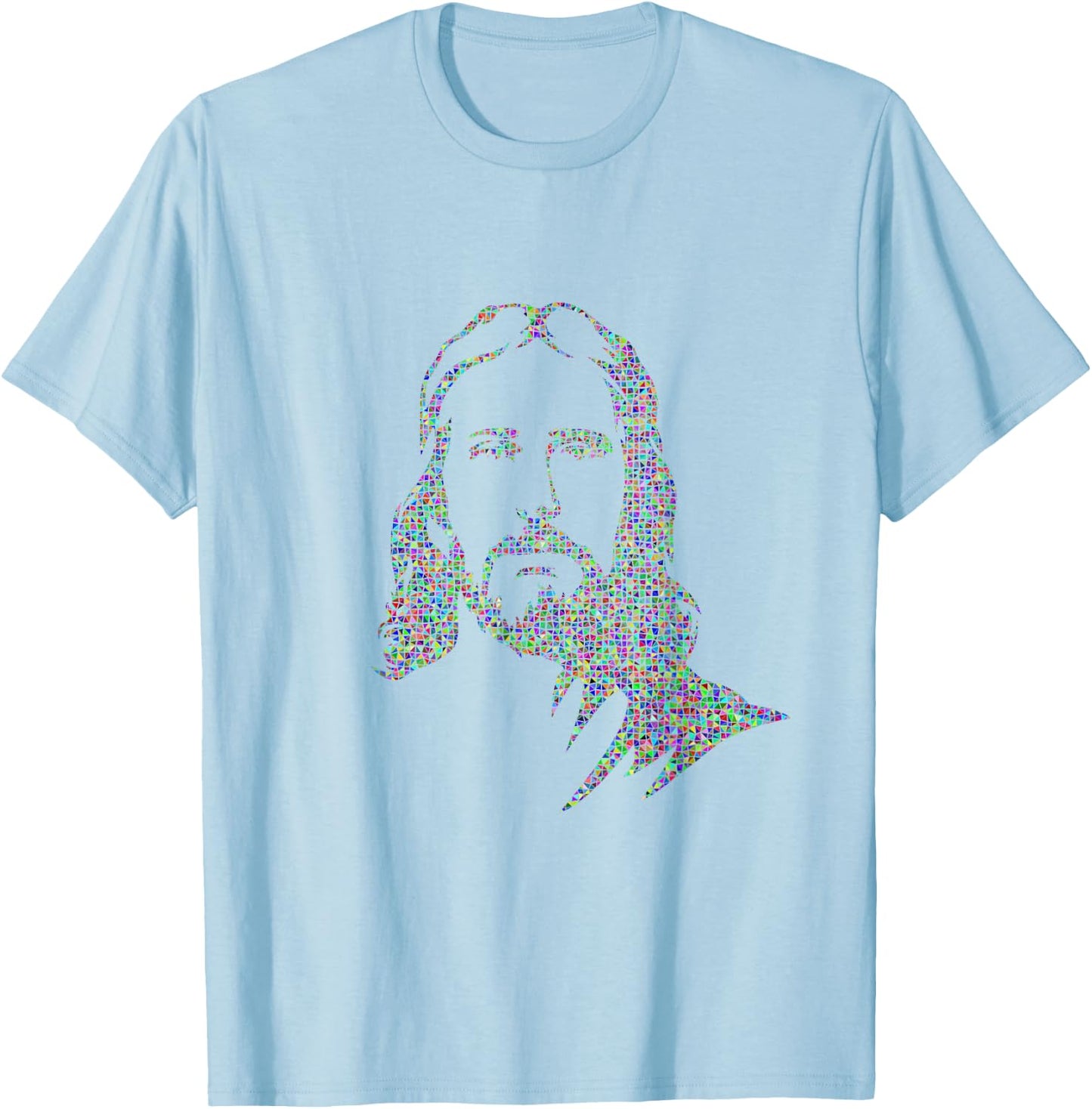 Jesus Christ Portrait Face Divine God Holy T-Shirt - T-Shirt | Light Blue