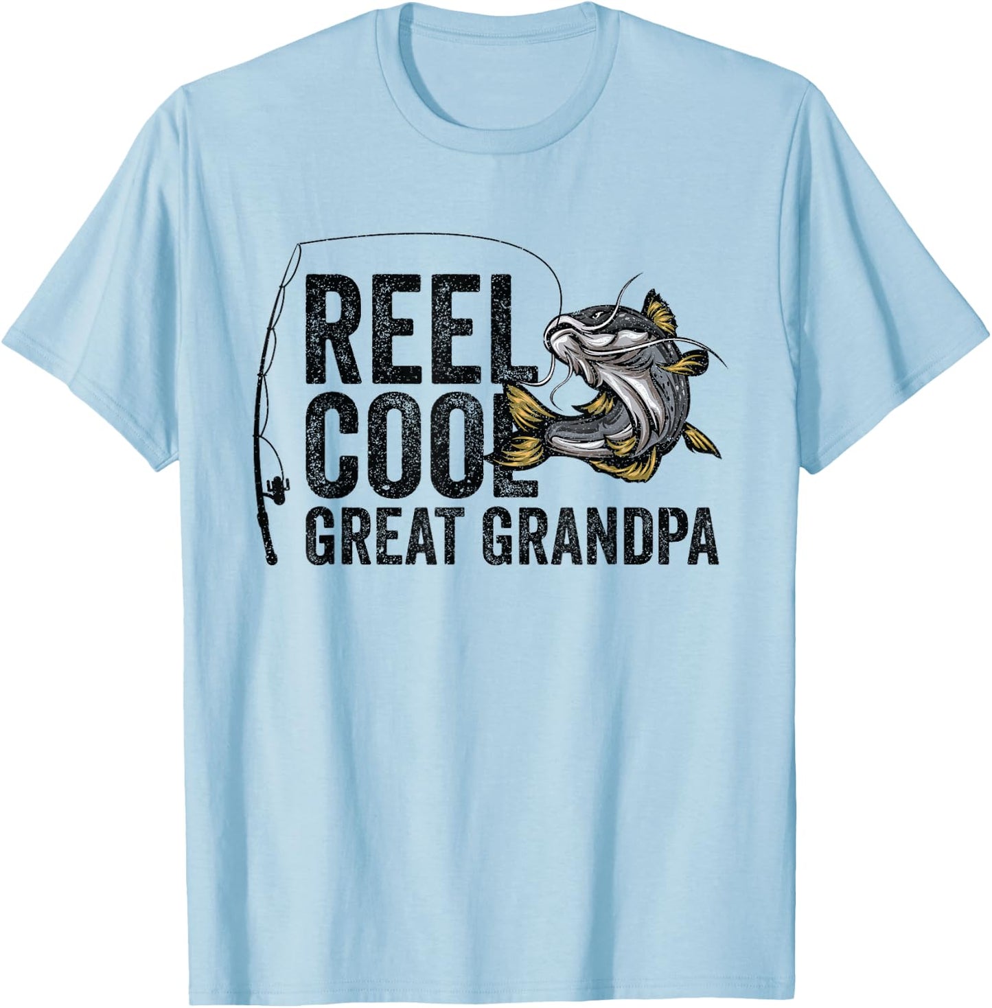 Reel Cool Great Grandpa Angling Angler Fisherman Fishing T-Shirt - T-Shirt | Light Blue