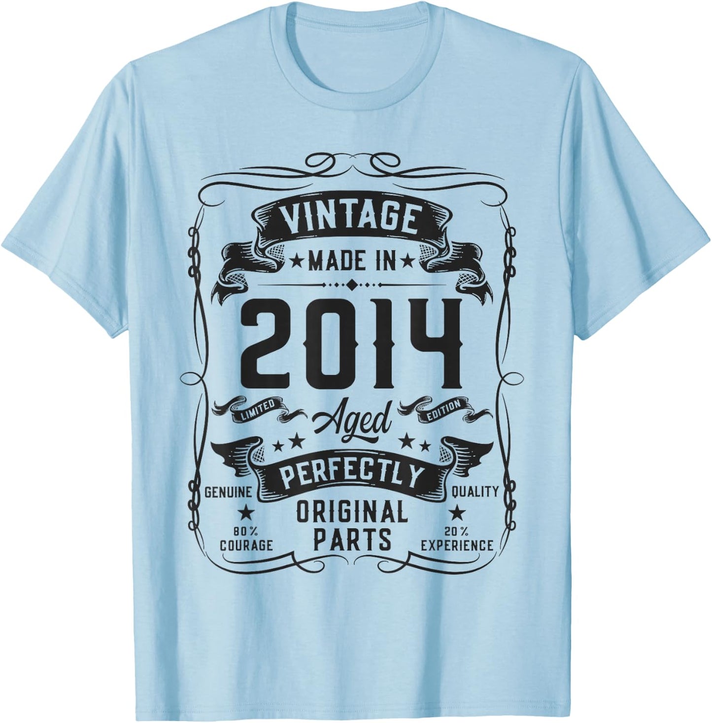 Vintage 2014 12yr 12th Birthday Gifts Boys Girls 12 Year Old T-Shirt - T-Shirt | Light Blue