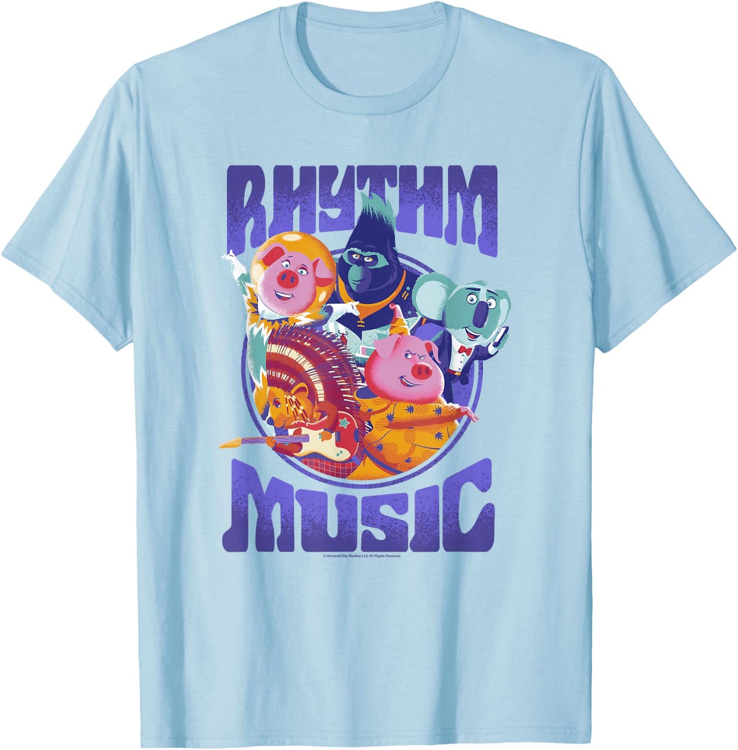 Sing 2 Rhythm And Music Group Poster T-Shirt - T-Shirt | Light Blue