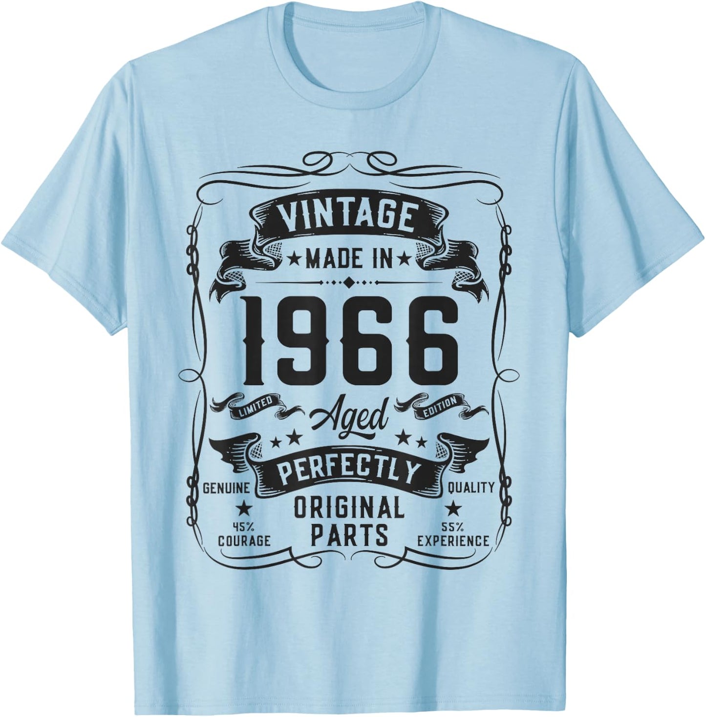 Vintage 1966 60yr 60th Birthday Gifts 60 Years Old T-Shirt - T-Shirt | Light Blue