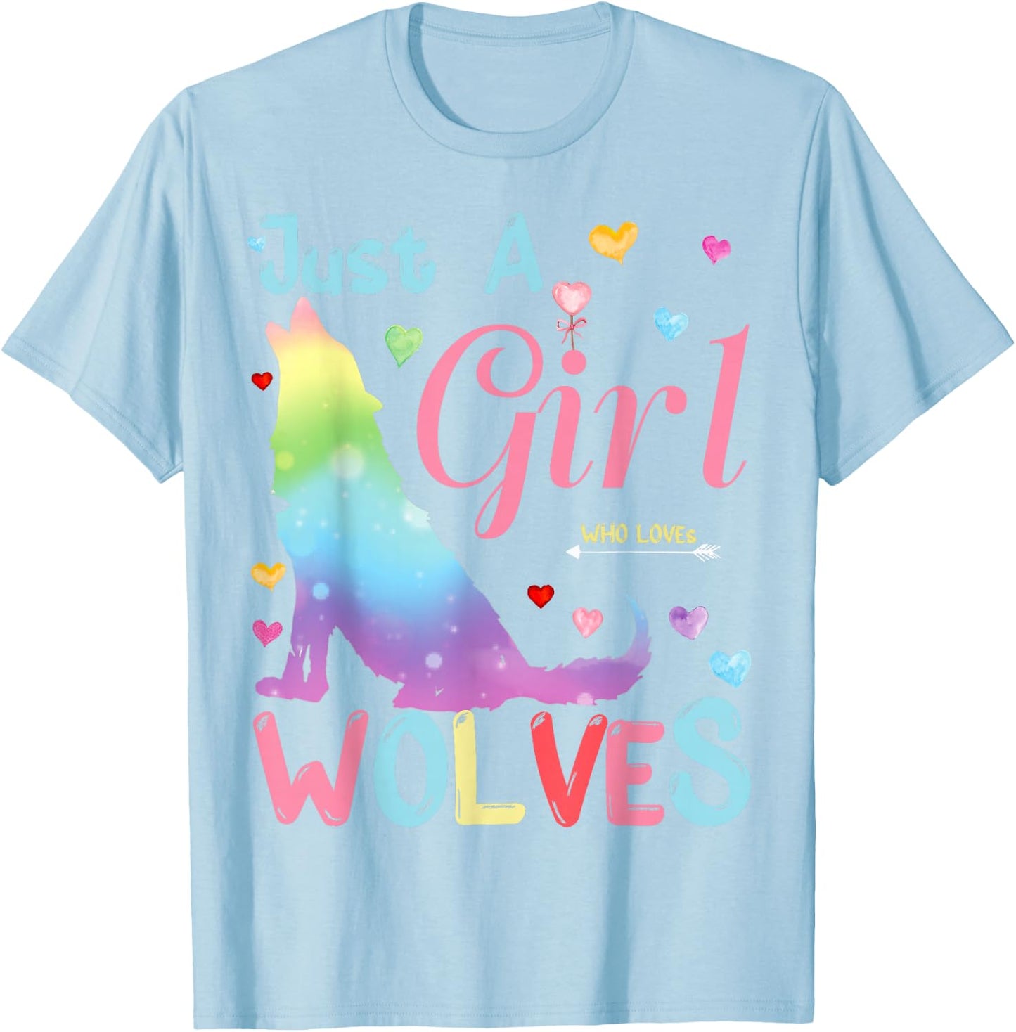 Wolves Cute Wolf Toddler Girls Howling Kids Wolf Costume T-Shirt - T-Shirt | Light Blue