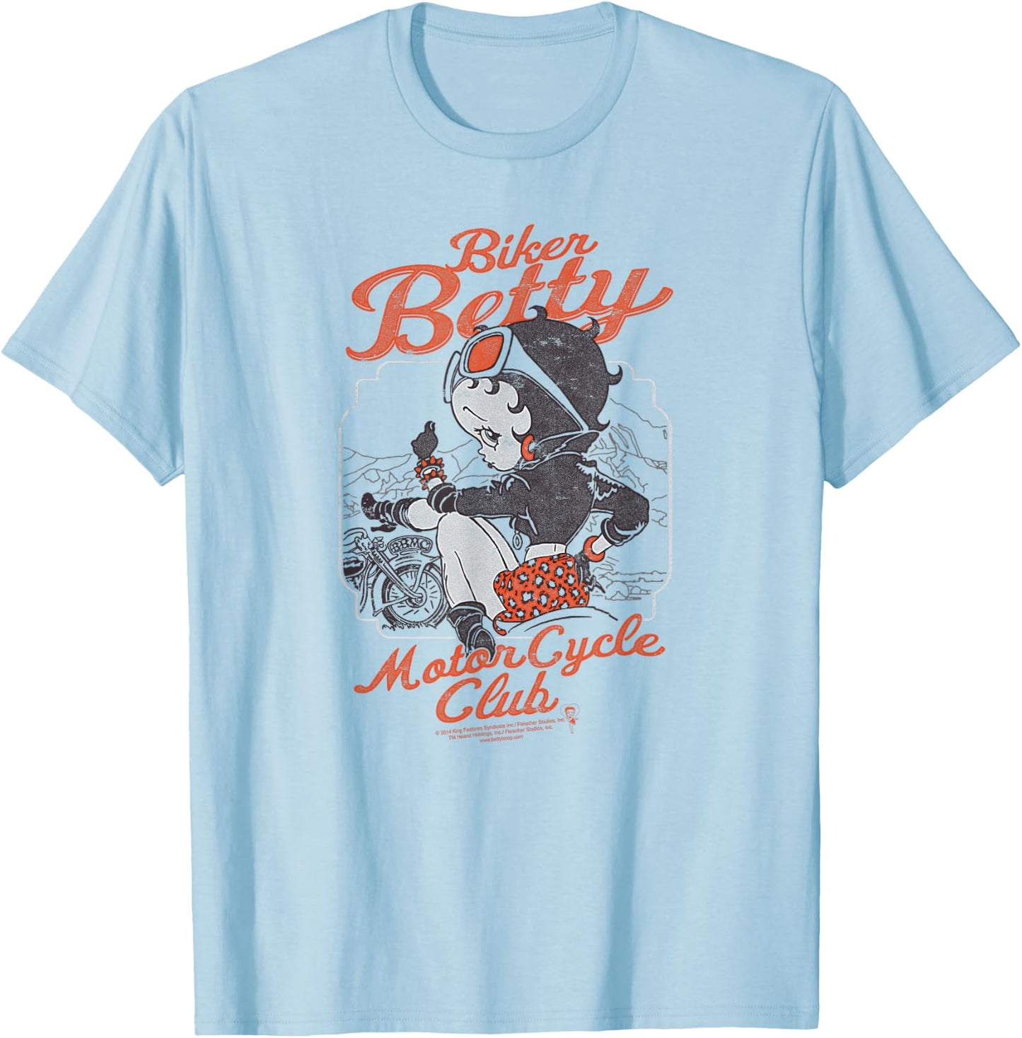 Betty Boop Motorcycle Club T-Shirt - T-Shirt | Light Blue