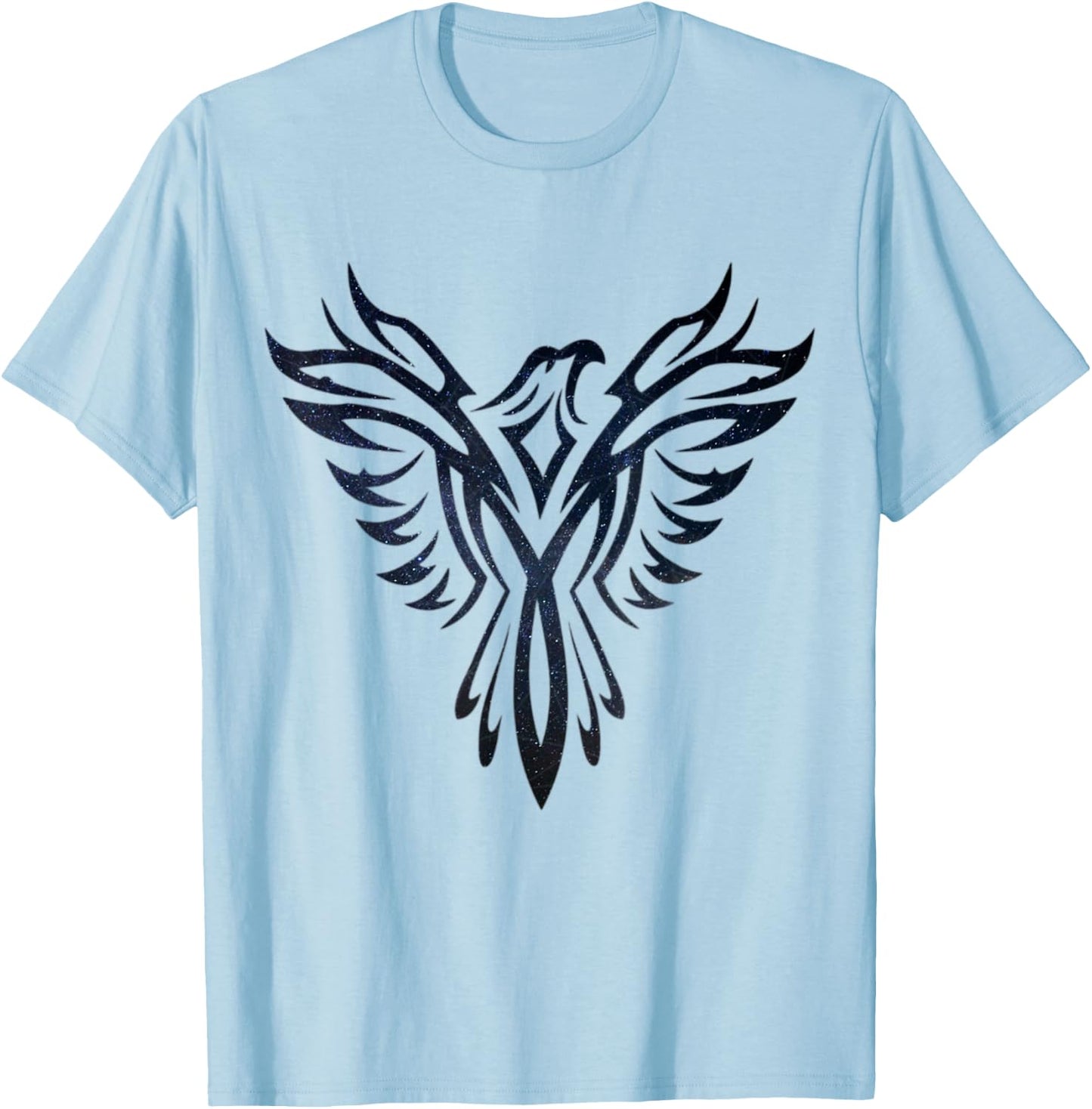 Night Sky Stars Phoenix Mythical Bird Rising Born Again T-Shirt - T-Shirt | Light Blue