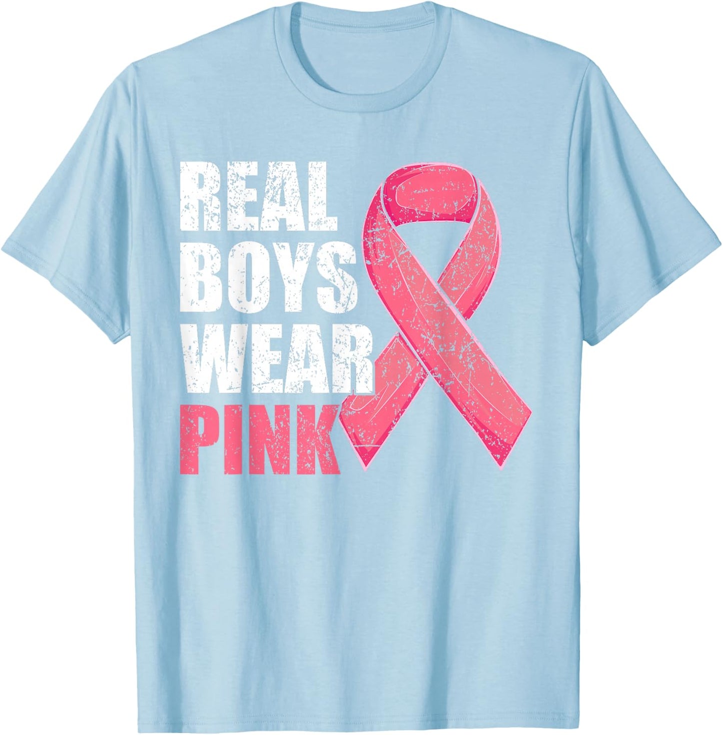 Breast Cancer Shirt for Boys Kids Toddlers T-Shirt - T-Shirt | Light Blue