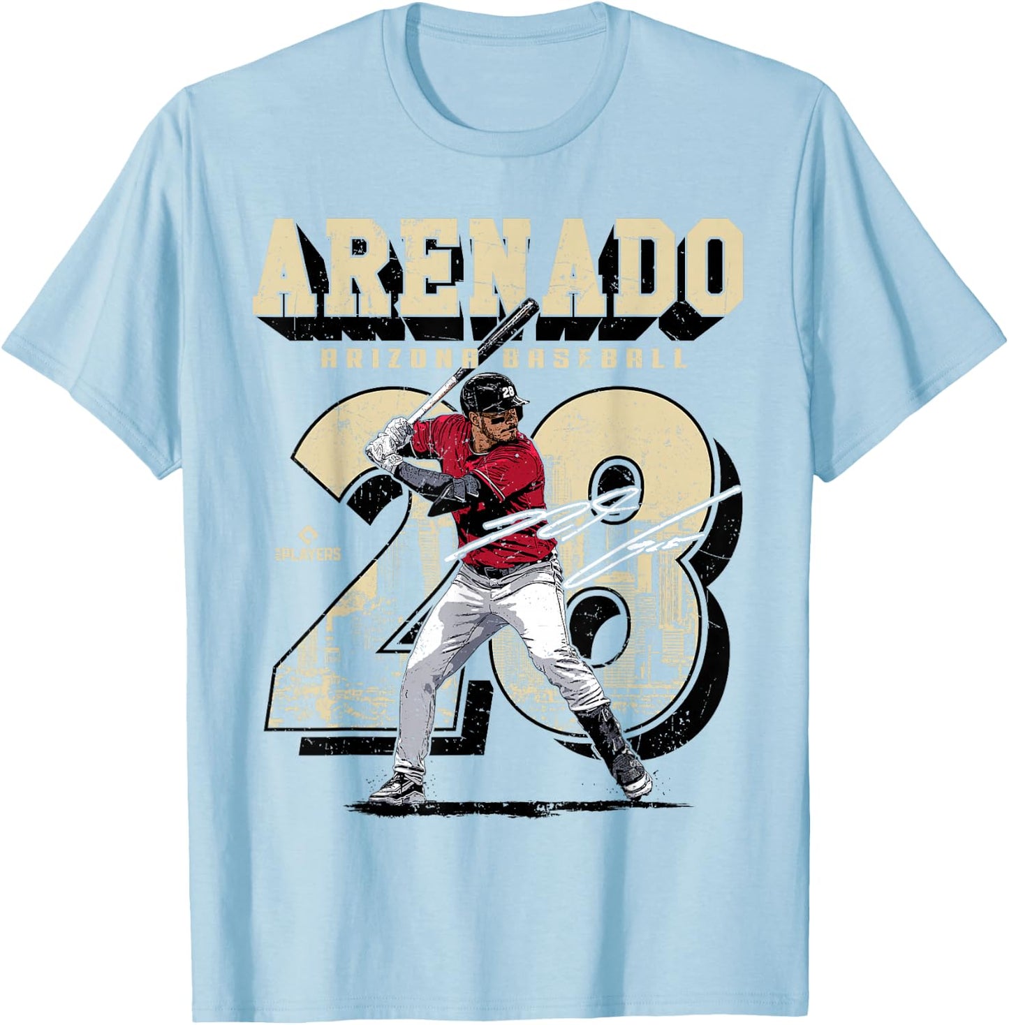 Nolan Arenado | Arizona D MLB Baseball Players | MLBNOA206M T-Shirt - T-Shirt | Light Blue