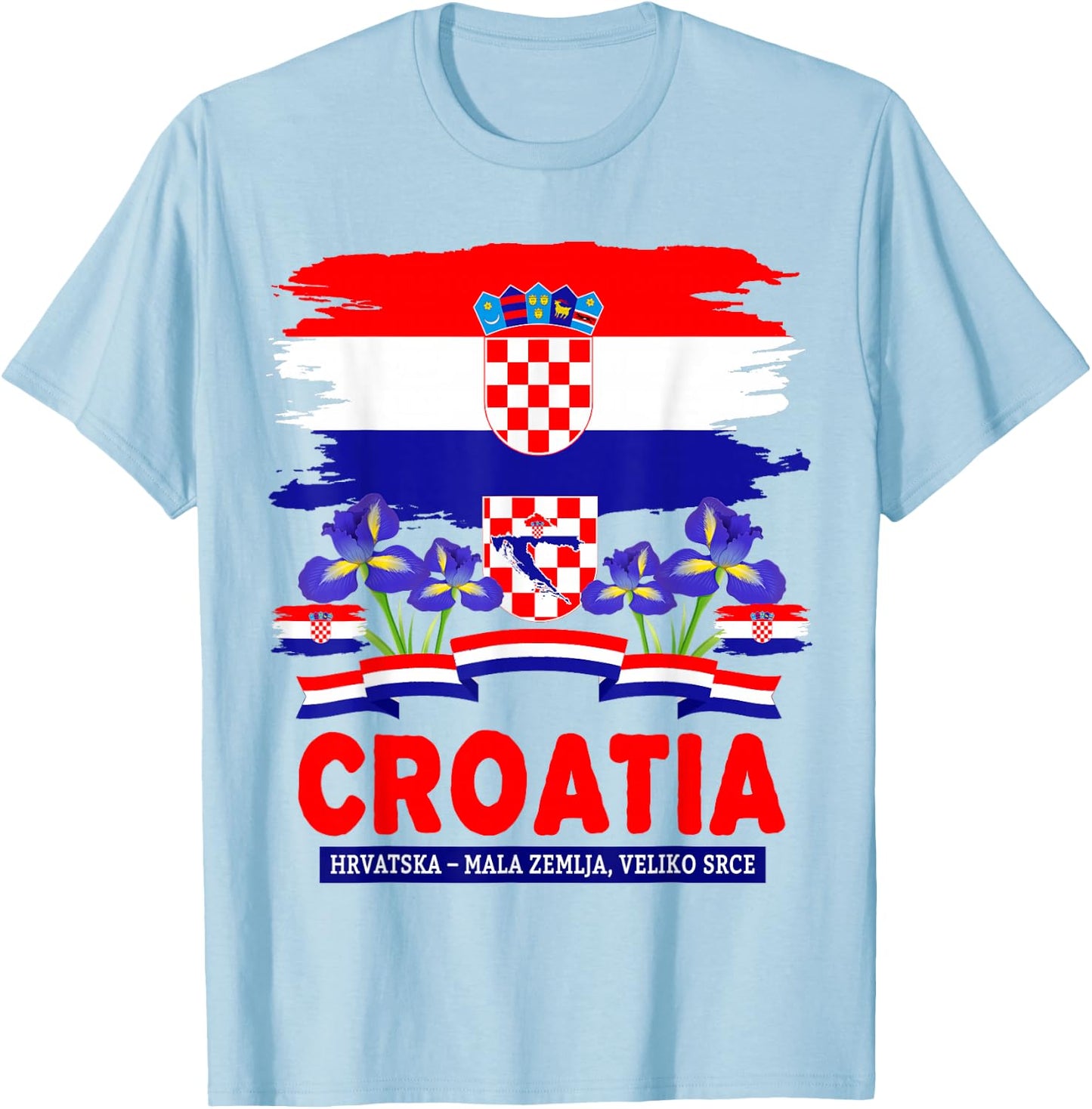 Hrvatska Croatian Flag Outfit Idea for Kids & Croatia Flag T-Shirt - T-Shirt | Light Blue