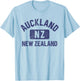 Auckland New Zealand Gym Style Distressed Dark Blue Print T-Shirt - T-Shirt | Light Blue