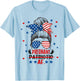 Messy Bun 4th Of July Patriotic Pregnant AF Pregnancy Mom T-Shirt - T-Shirt | Light Blue