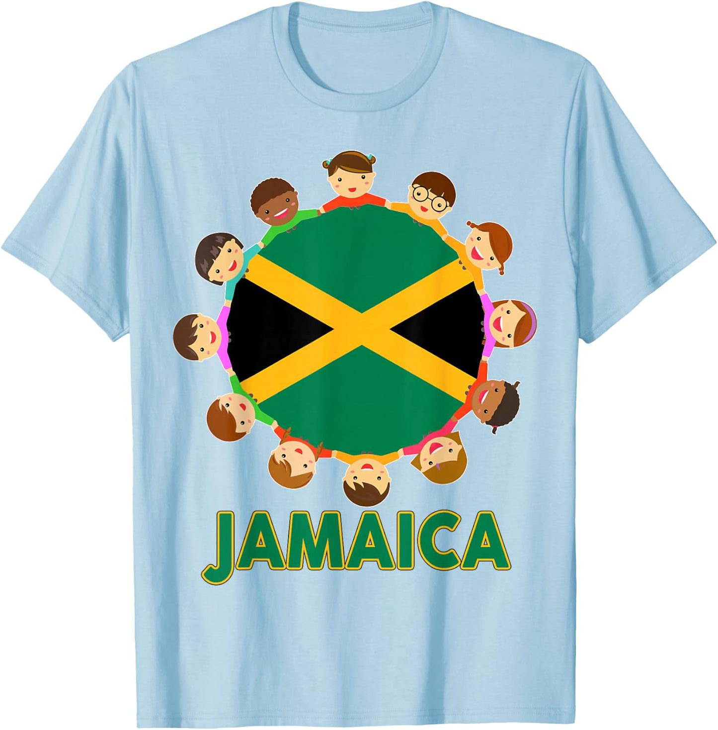 Toddler Jamaica Jamaican Flag Baby Kid Girl Boy Women T-Shirt - T-Shirt | Light Blue
