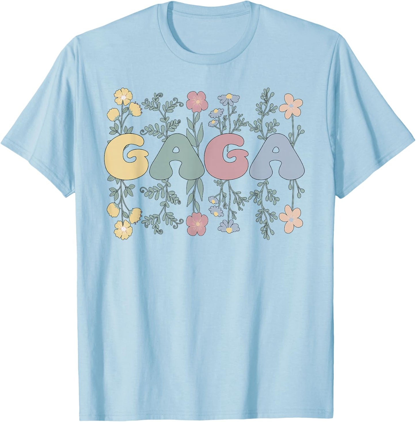 Groovy Gaga Grandmother Flowers Gaga Grandma T-Shirt - T-Shirt | Light Blue