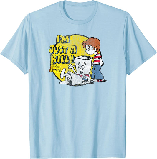 Schoolhouse Rock I’m Just a Bill Round Logo Retro TV Show T-Shirt - T-Shirt | Light Blue