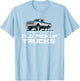 Easily Distracted By Old Pickup Trucks Shirt Retro T-Shirt - T-Shirt | Light Blue