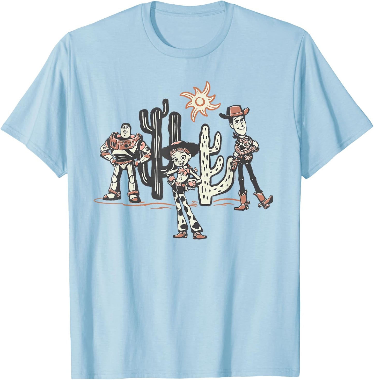 Disney and Pixar's Toy Story 5 Wild West Jessie Woody & Buzz T-Shirt - T-Shirt | Light Blue