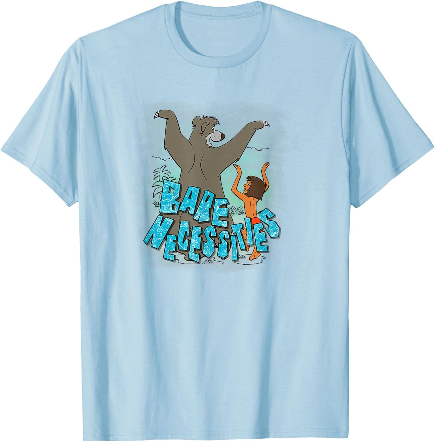 Disney The Jungle Book Mowgli & Baloo Bare Necessities T-Shirt - T-Shirt | Light Blue