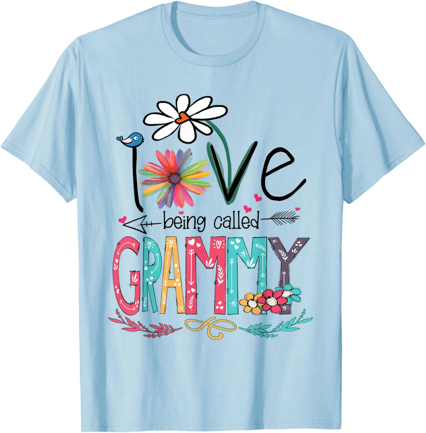 I Love Being Called Grammy Sunflower Shirt T-Shirt - T-Shirt | Light Blue