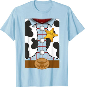 Disney Pixar Toy Story Halloween Sheriff Woody Costume T-Shirt - T-Shirt | Light Blue