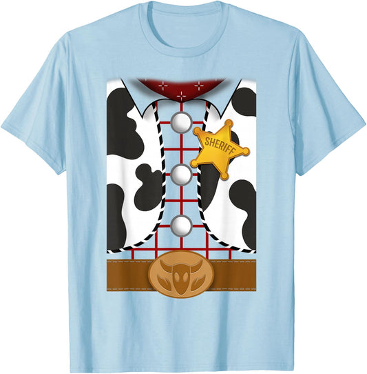 Disney Pixar Toy Story Halloween Sheriff Woody Costume T-Shirt - T-Shirt | Light Blue
