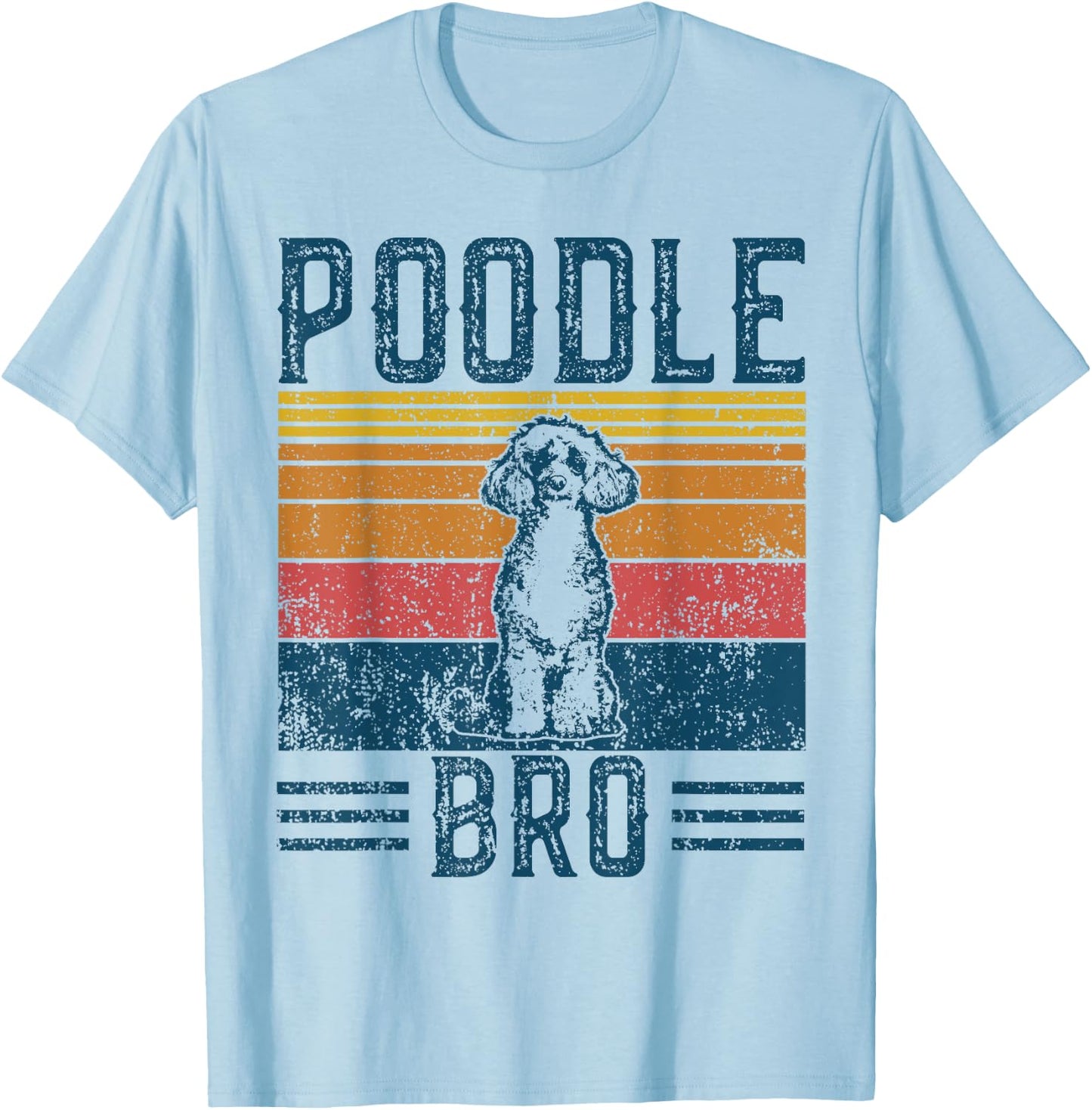 Dog Poodle Bro - Vintage Poodle Bro Women Girls Kids T-Shirt - T-Shirt | Light Blue
